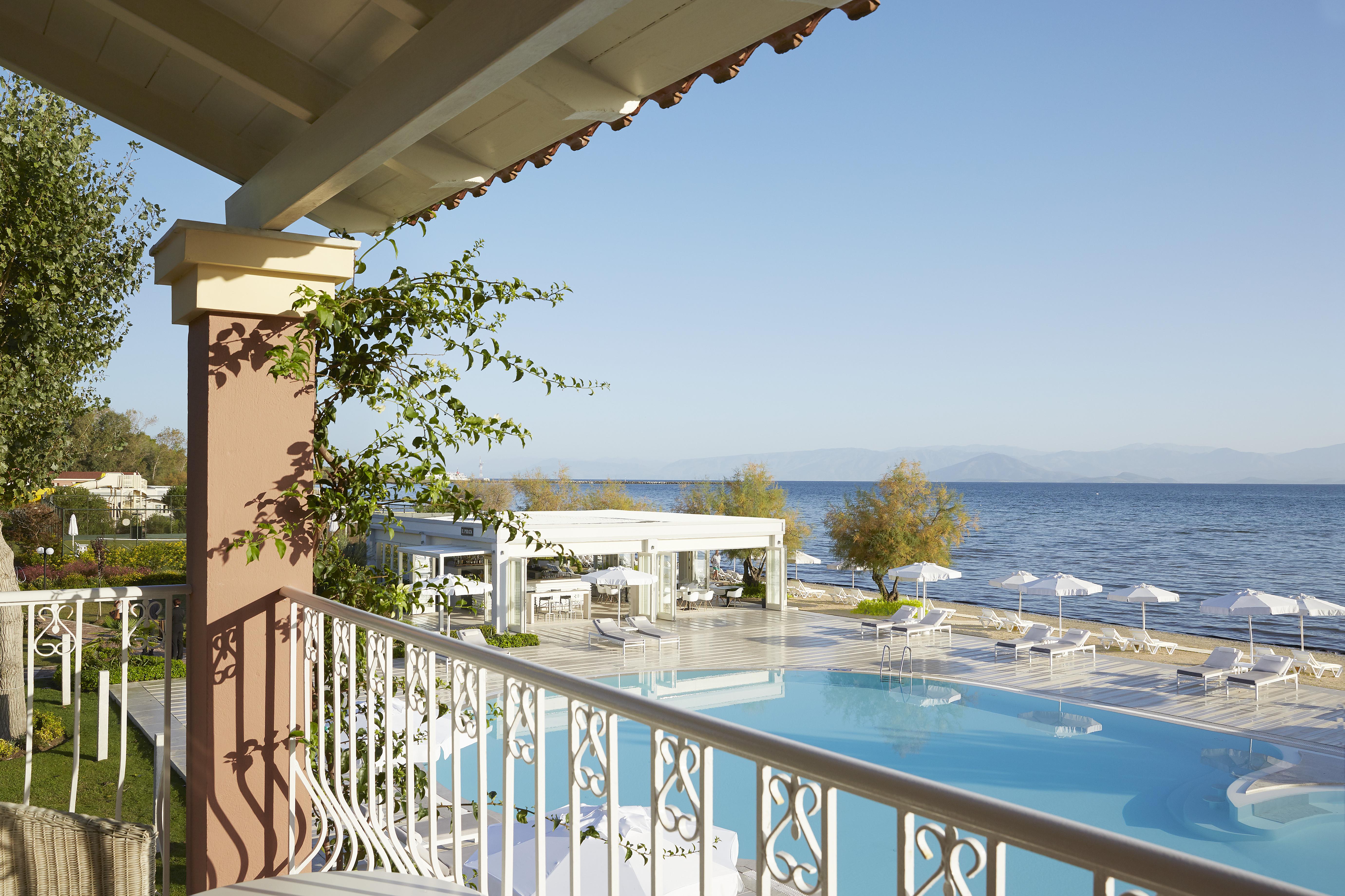 Capo Di Corfu Apart otel Kávos Dış mekan fotoğraf A view of the pool at the hotel